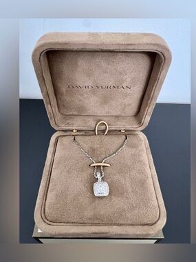 David Yurman Petite Albion Diamond Pendant Necklace | Sterling Silver | New